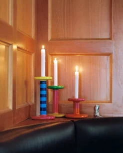 Hem Pesa candle holder, low, magenta - orange