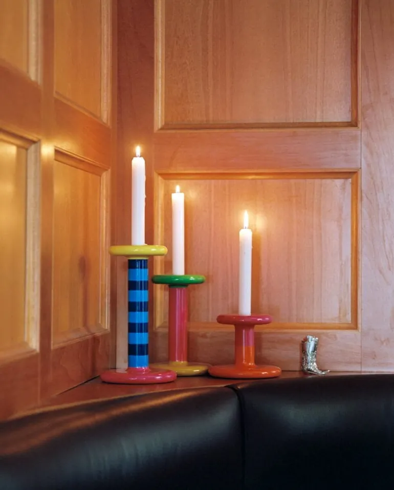 Hem Pesa candle holder, low, magenta - orange