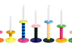 Hem Pesa candle holder, medium, green - magenta - honey yellow