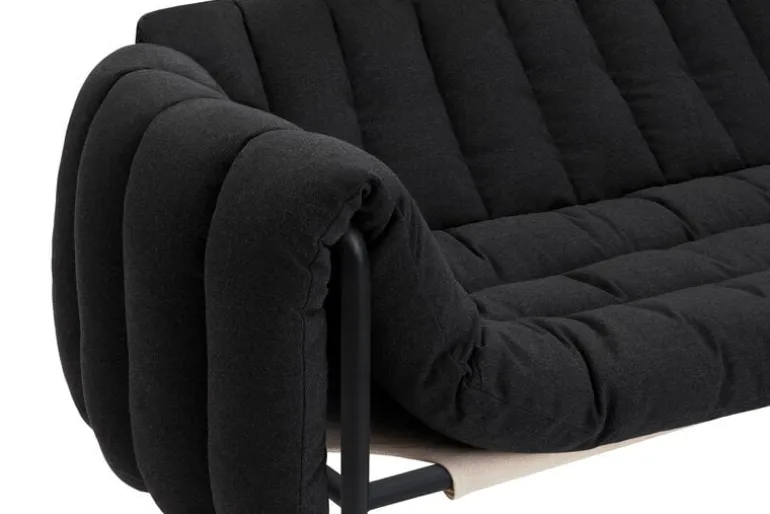 Hem Puffy 2,5 seater sofa, anthracite - black grey steel