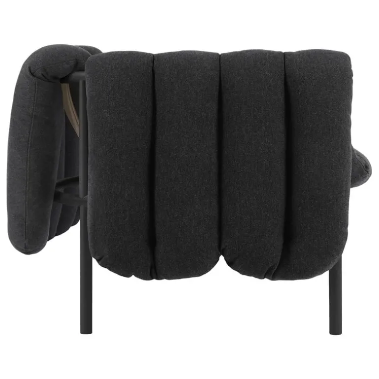 Hem Puffy 2,5 seater sofa, anthracite - black grey steel