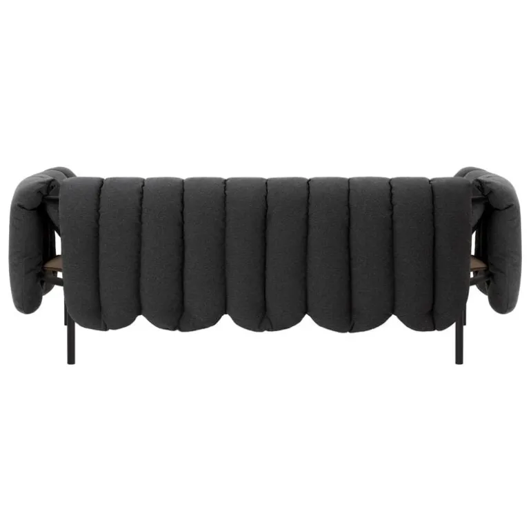 Hem Puffy 2,5 seater sofa, anthracite - black grey steel
