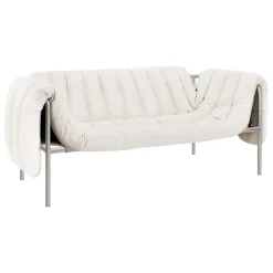 Hem Puffy 2,5 seater sofa, natural - stainless steel