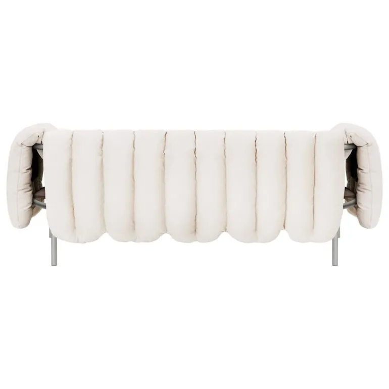 Hem Puffy 2,5 seater sofa, natural - stainless steel