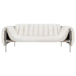 Hem Puffy 2,5 seater sofa, natural - stainless steel