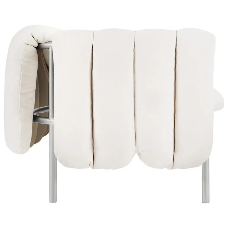 Hem Puffy 2,5 seater sofa, natural - stainless steel