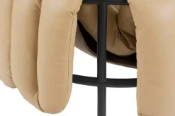 Hem Puffy 2,5 seater sofa, sand leather - black grey steel