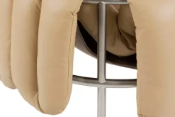 Hem Puffy 2,5 seater sofa, sand leather - stainless steel