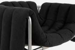 Hem Puffy lounge chair, anthracite - stainless steel