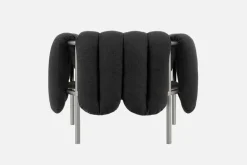 Hem Puffy lounge chair, anthracite - stainless steel