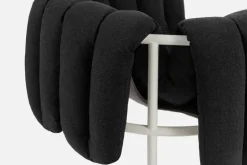 Hem Puffy lounge chair, anthracite - cream steel