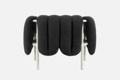 Hem Puffy lounge chair, anthracite - cream steel