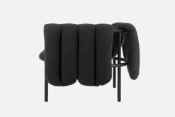 Hem Puffy lounge chair, anthracite - black grey steel