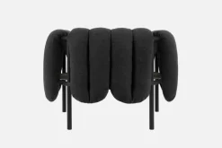 Hem Puffy lounge chair, anthracite - black grey steel