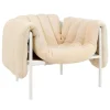 Hem Puffy lounge chair,  eggshell boucle - cream steel