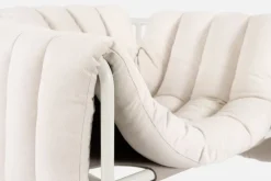 Hem Puffy lounge chair, natural - cream steel