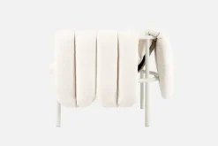 Hem Puffy lounge chair, natural - cream steel