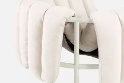 Hem Puffy lounge chair, natural - cream steel