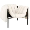 Hem Puffy lounge chair, natural - black grey steel
