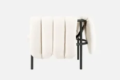 Hem Puffy lounge chair, natural - black grey steel