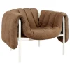 Hem Puffy lounge chair,  sawdust boucle - cream steel