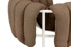 Hem Puffy lounge chair, sawdust boucle - cream steel