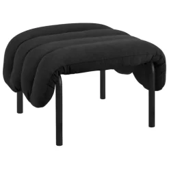 Hem Puffy ottoman, anthracite - black grey steel
