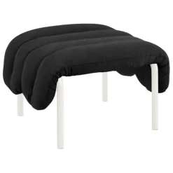 Hem Puffy ottoman, anthracite - cream steel