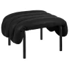 Hem Puffy ottoman, black leather - black grey steel
