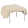 Hem Puffy ottoman, eggshell boucle - stainless steel