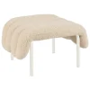 Hem Puffy ottoman, eggshell boucle - cream steel