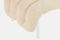 Hem Puffy ottoman, eggshell boucle - cream steel