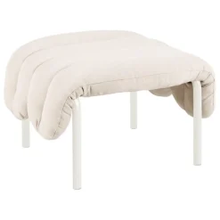 Hem Puffy ottoman, natural - cream steel