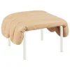 Hem Puffy ottoman, sand leather - cream steel
