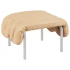 Hem Puffy ottoman, sand leather - stainless steel