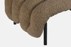 Hem Puffy ottoman, sawdust boucle - black grey steel