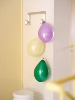 Hem Tig Hook, double, brushed aluminium