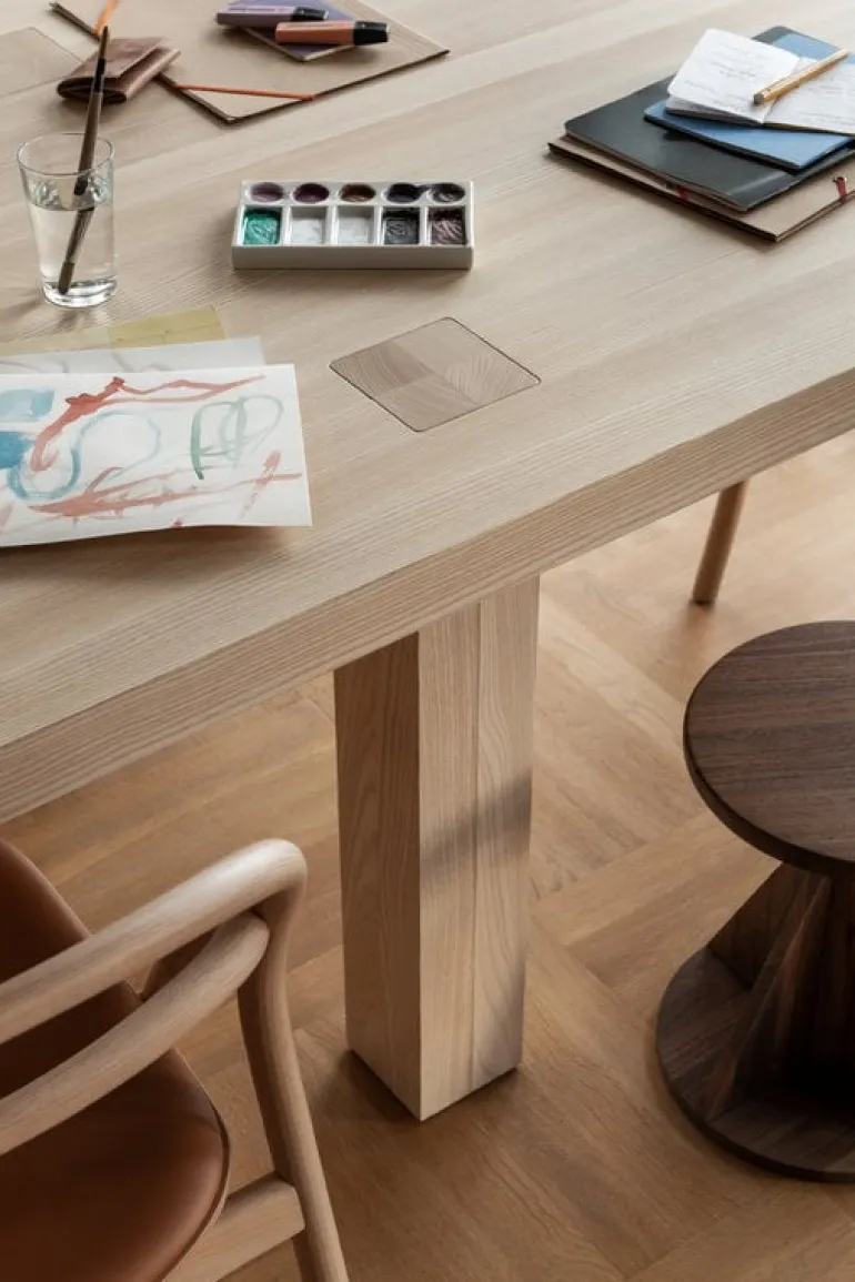 Hem Udon chair, natural beech - cognac leather