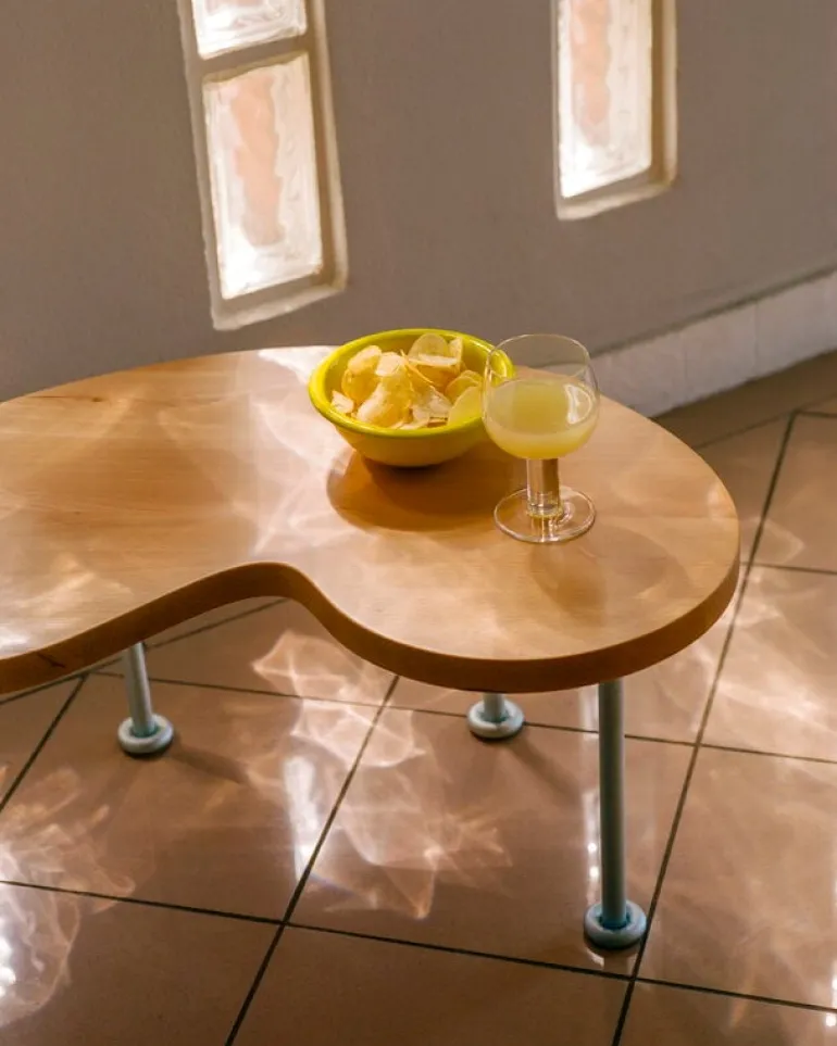 Hem Worm coffee table, large, beech - steel