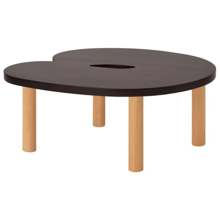 Hem Worm coffee table, round, brown - beech