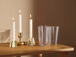 Iittala Aalto candleholder set, 2 pcs, brass