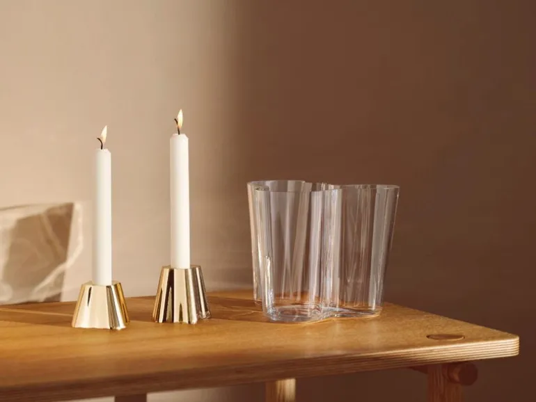 Iittala Aalto candleholder, 50 mm, brass