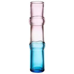 Iittala Bamboo vase,  90 x 450 mm,  pink - clear - sky blue