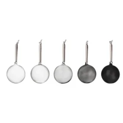 Iittala Glass ball set, 80 mm, 5 pcs, grey