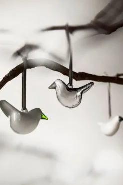 Iittala Mini glass bird, 3 pcs, grey