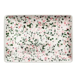 Iittala OTC Helle A5 plate, 15 x 21 cm, pink - green