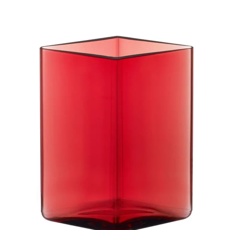 Iittala Ruutu vase, 115 x 140 mm, cranberry