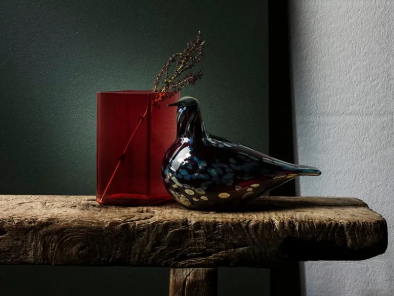 Iittala Ruutu vase, 115 x 140 mm, cranberry