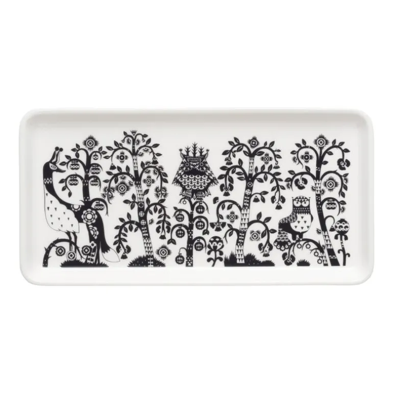 Iittala Taika plate, rectangle, 12 x 24 cm, black