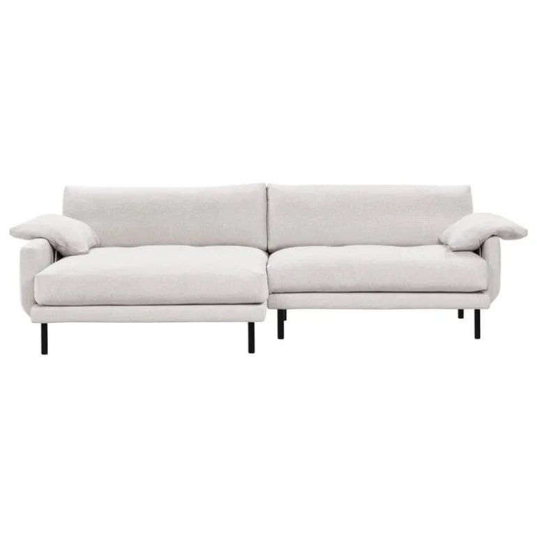 Interface Bebé sofa w/ chaise longue, left, beige Muru 472 - black metal